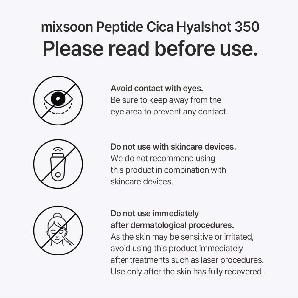 Mixsoon Peptide Cica Hyalshot 350 Serum 30ml - Hydrating Facial Treatment for Skin Care - New - BBE 02/2028