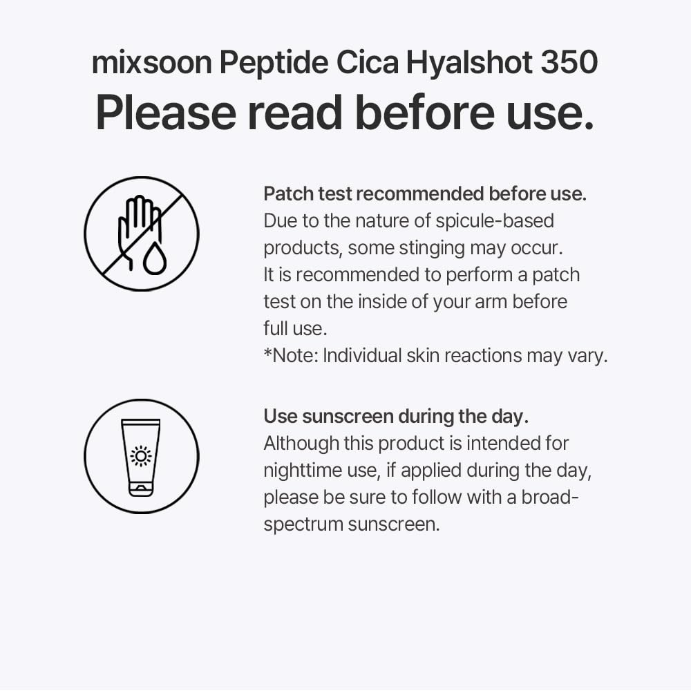 Mixsoon Peptide Cica Hyalshot 350 Serum 30ml - Hydrating Facial Treatment for Skin Care - New - BBE 02/2028
