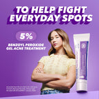 Acnecide Face Gel 5% Benzoyl Peroxide 15g - Acne Spot Treatment Cream - Breakout Blackhead Pimple Solution - Damaged Box - BBE 11/2027