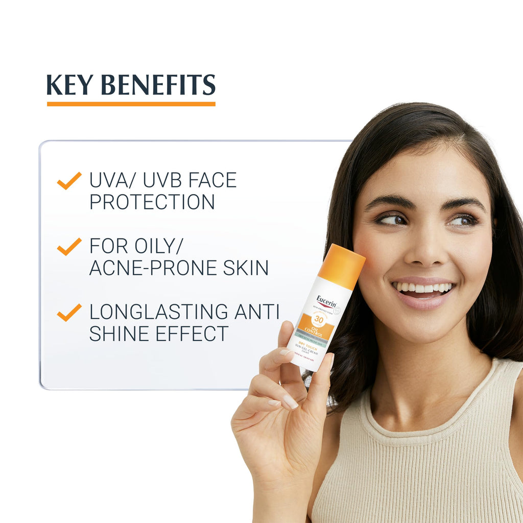 Eucerin Sun Gel-Cream Dry Touch Oil Control SPF 50+ 50ml - Face Sunscreen High Protection Mattifying - Damaged Box - BBE 03/2029