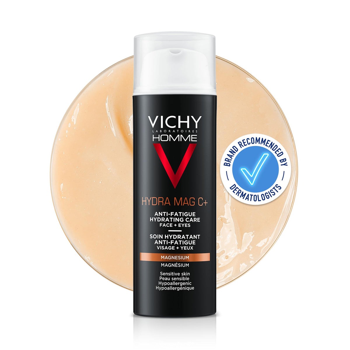 Vichy Homme Hydra Mag C+ Moisturiser 50ml - Men's Face Cream Hydrating Skin Care - Damaged Box