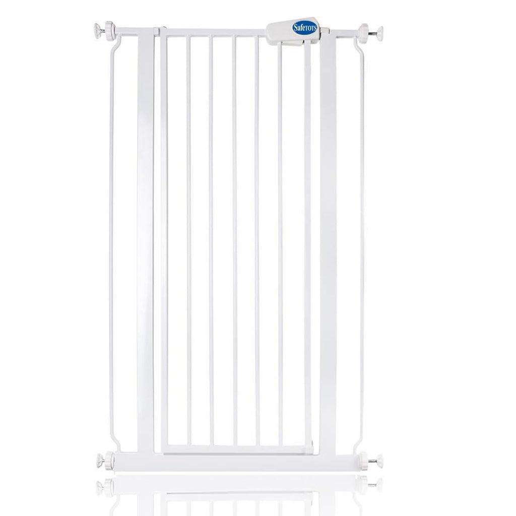Safetots Extra Tall Narrow Baby Safety Gate - Pressure Fit Metal Stair Gate, 68.5cm - 75cm, 104cm High - White - Like New