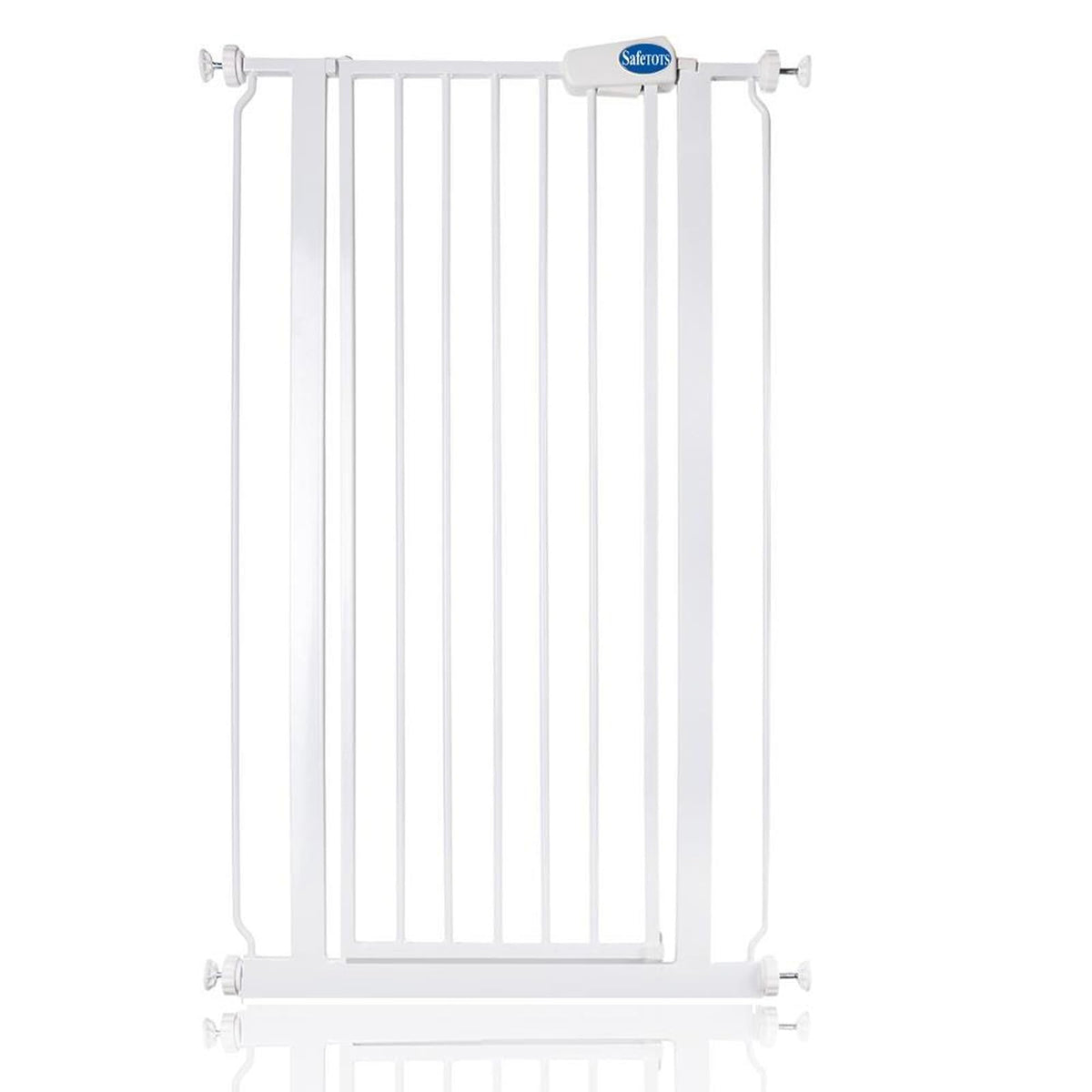 Safetots Extra Tall Narrow Baby Safety Gate - Pressure Fit Metal Stair Gate, 68.5cm - 75cm, 104cm High - White - Like New