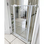 Safetots Extra Tall Narrow Baby Safety Gate - Pressure Fit Metal Stair Gate, 68.5cm - 75cm, 104cm High - White - Like New