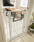 Safetots Extra Tall Narrow Baby Safety Gate - Pressure Fit Metal Stair Gate, 68.5cm - 75cm, 104cm High - White - Like New