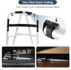 Lightweight Aluminium Folding Walking Frame Zimmer Walker With 2 Wheels - Height Adjustable One-Button Fold - Damaged Box