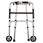 Lightweight Aluminium Folding Walking Frame Zimmer Walker With 2 Wheels - Height Adjustable One-Button Fold - Damaged Box