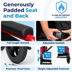 Days Compact Lightweight Folding Wheelchair for Adults - Portable Mobility Aid - Red - Very Good