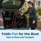 Days Compact Lightweight Folding Wheelchair for Adults - Portable Mobility Aid - Red - Very Good