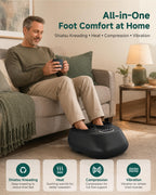 Snailax Shiatsu Foot Massager Machine with Heat - Kneading, Compression and Vibration Foot Warmer - Damaged Box