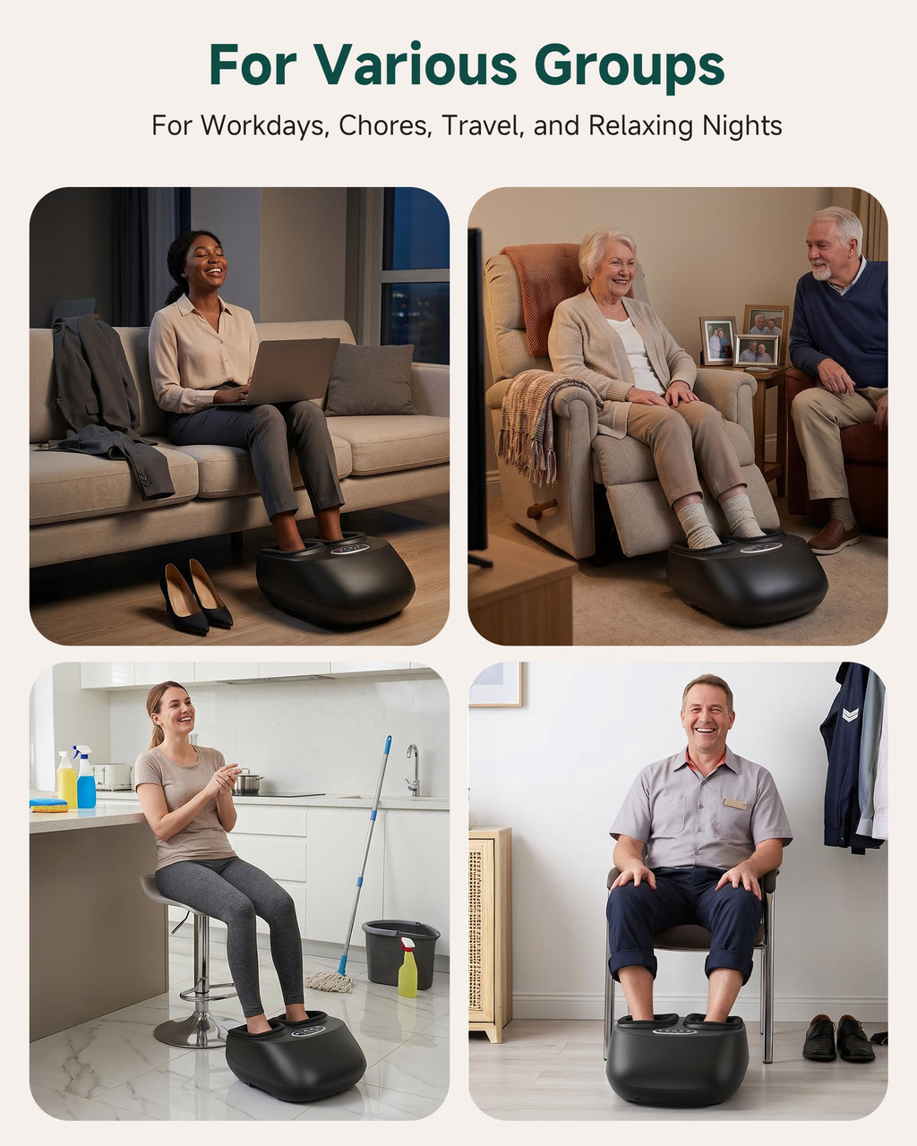 Snailax Shiatsu Foot Massager Machine with Heat - Kneading, Compression and Vibration Foot Warmer - Damaged Box