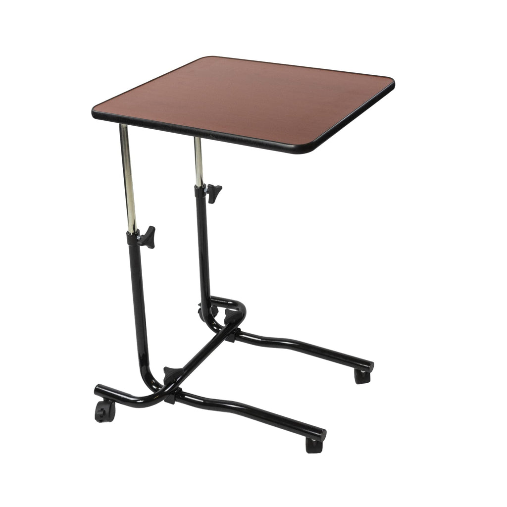 NRS Healthcare Overbed Chair Table - Height Adjustable Tilting Top Wheeled Mobile Laptop Desk M15691 - Very Good