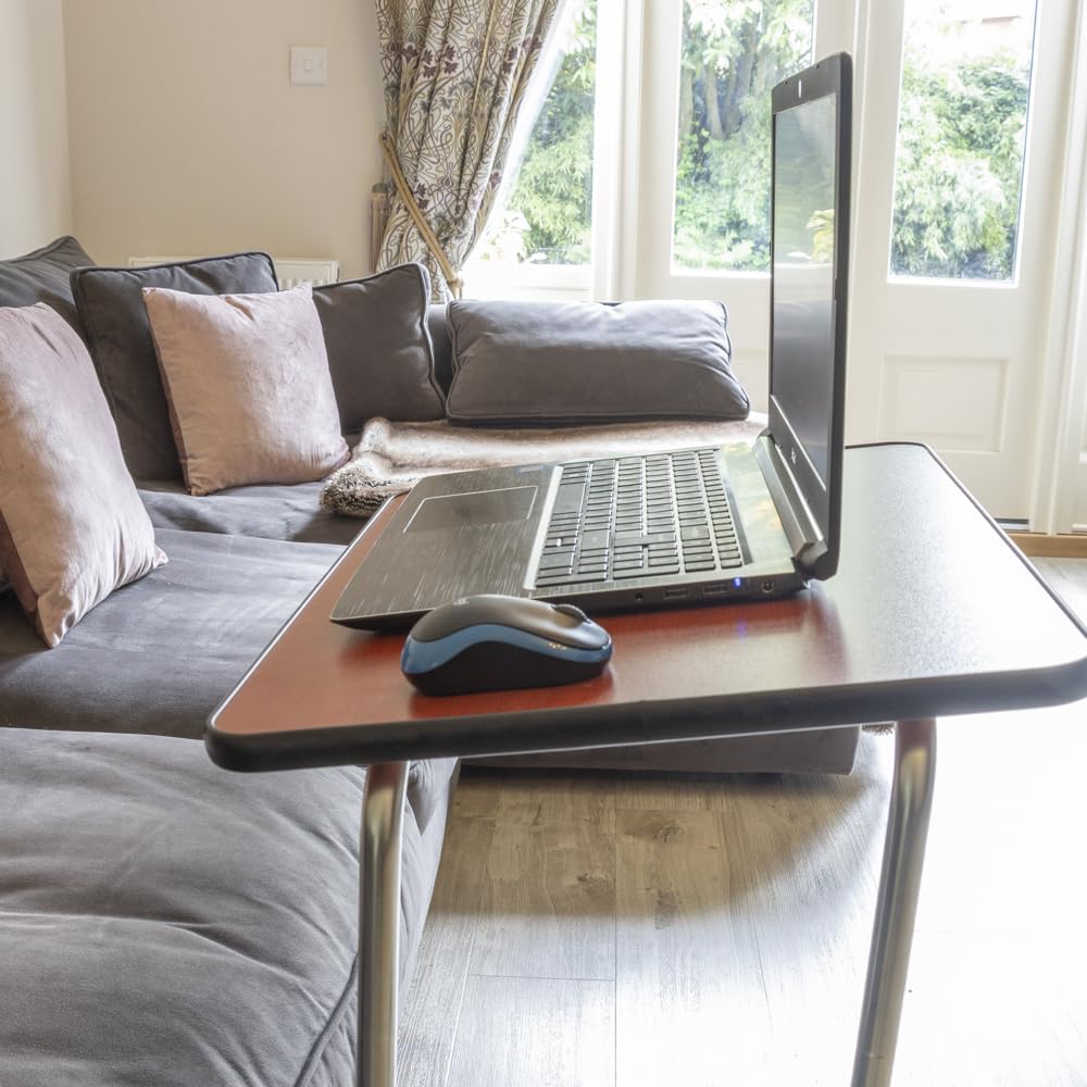 NRS Healthcare Overbed Chair Table - Height Adjustable Tilting Top Wheeled Mobile Laptop Desk M15691 - Very Good