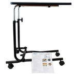 NRS Healthcare Overbed Chair Table - Height Adjustable Tilting Top Wheeled Mobile Laptop Desk M15691 - Very Good