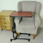 NRS Healthcare Overbed Chair Table - Height Adjustable Tilting Top Wheeled Mobile Laptop Desk M15691 - Very Good