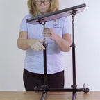 NRS Healthcare Overbed Chair Table - Height Adjustable Tilting Top Wheeled Mobile Laptop Desk M15691 - Very Good