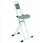 Drive Adjustable Height Folding Perching Stool - Mobility Aid Ironing Chair - Grey - Damaged Box