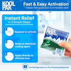 Koolpak Compact Instant Cold Ice Packs 15 x 15 cm - Disposable First Aid Single Use Packs for Injuries - Pack of 80 - Damaged Box
