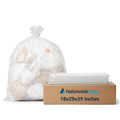 Nationwide Paper Clear Bin Bags Extra Strong Commercial Refuse Sacks 18x29x39 Inches - Pack of 200 - New