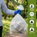 Nationwide Paper Clear Bin Bags Extra Strong Commercial Refuse Sacks 18x29x39 Inches - Pack of 200 - New