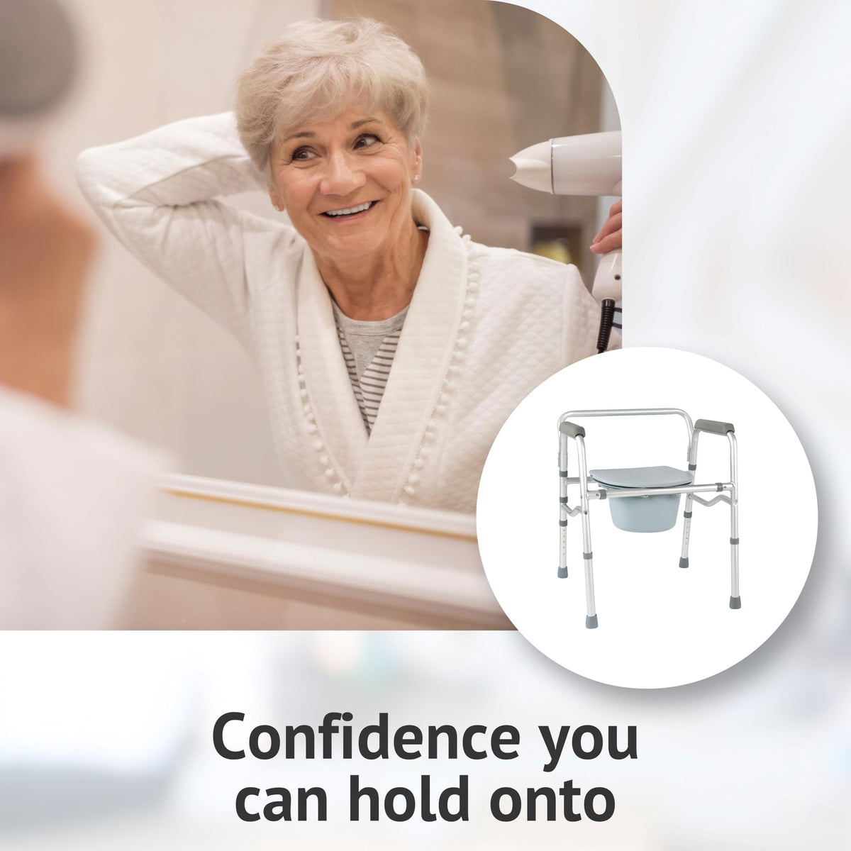 Homecraft Folding Commode and Toilet Surround Frame - Adjustable Bathroom Mobility Aid - Damaged Box