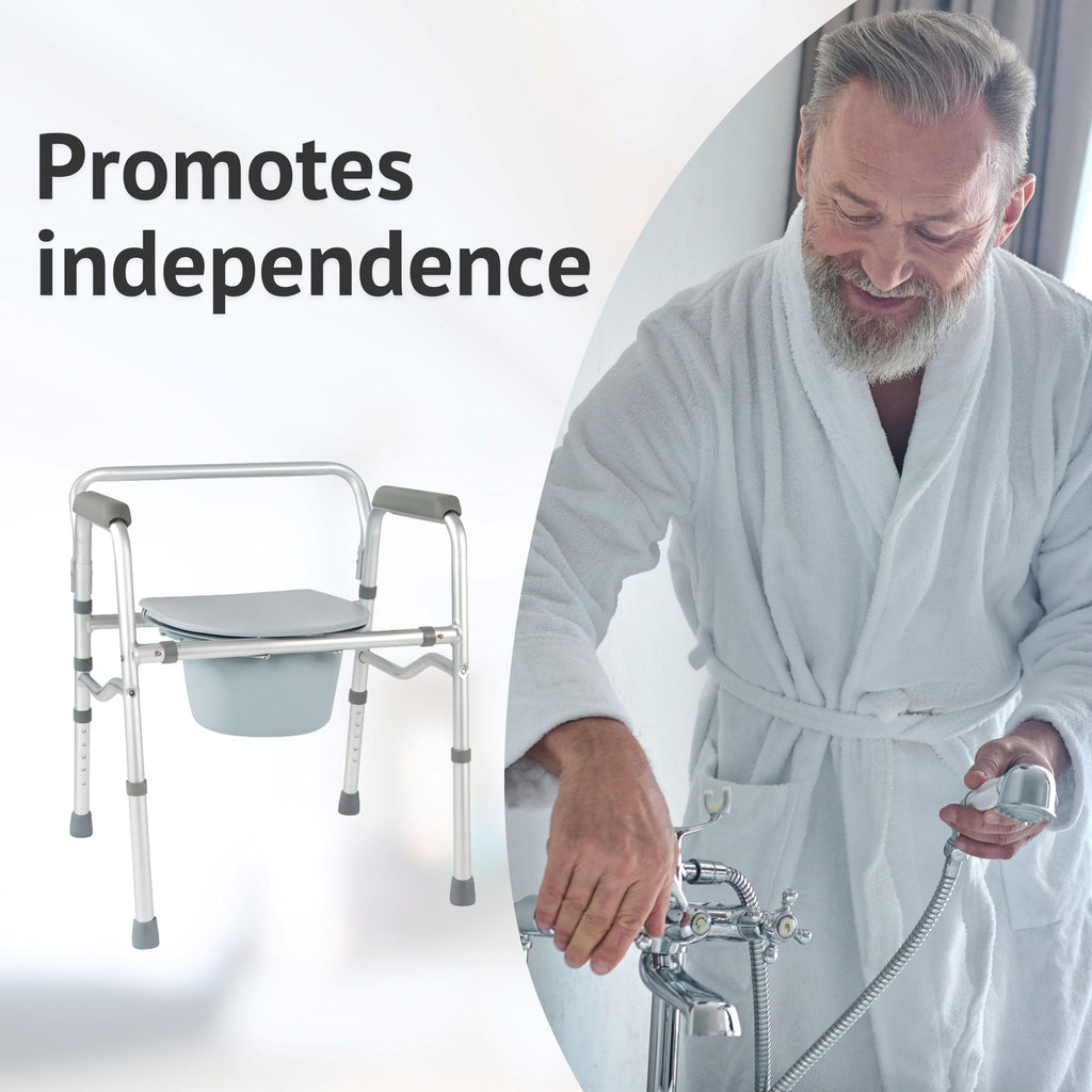 Homecraft Folding Commode and Toilet Surround Frame - Adjustable Bathroom Mobility Aid - Damaged Box