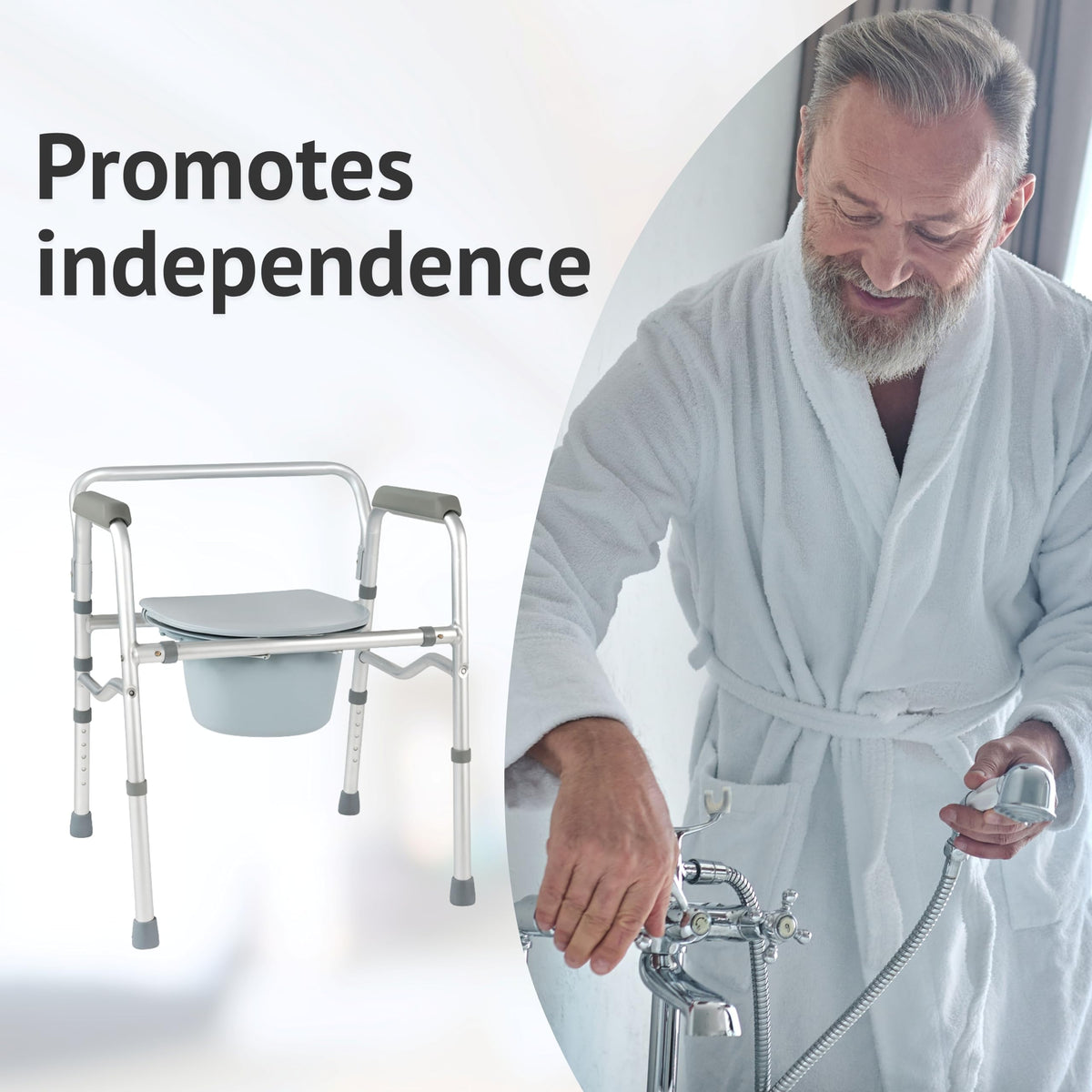 Homecraft Folding Commode and Toilet Surround Frame - Adjustable Bathroom Mobility Aid - Damaged Box