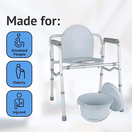 Homecraft Folding Commode and Toilet Surround Frame - Adjustable Bathroom Mobility Aid - Damaged Box