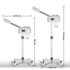 JVSURF 3-in-1 Facial Steamer with Ozone and LCD Timer - Salon Spa Face Steamer - Adjustable Height 0.95m-1.2m - White - Very Good