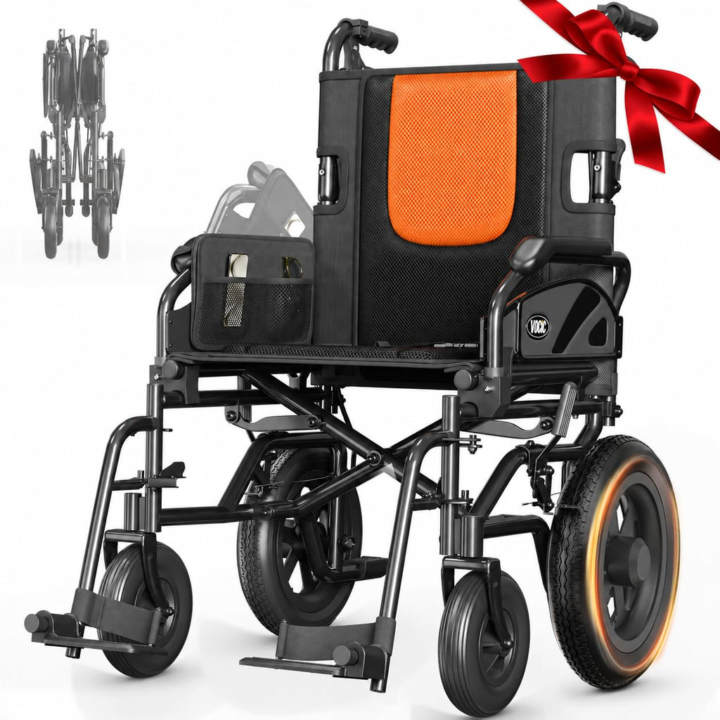 VOCIC Lightweight Wheelchair for Adults - 13kg Mobility Chair with 30cm All Terrain Tyres - Very Good