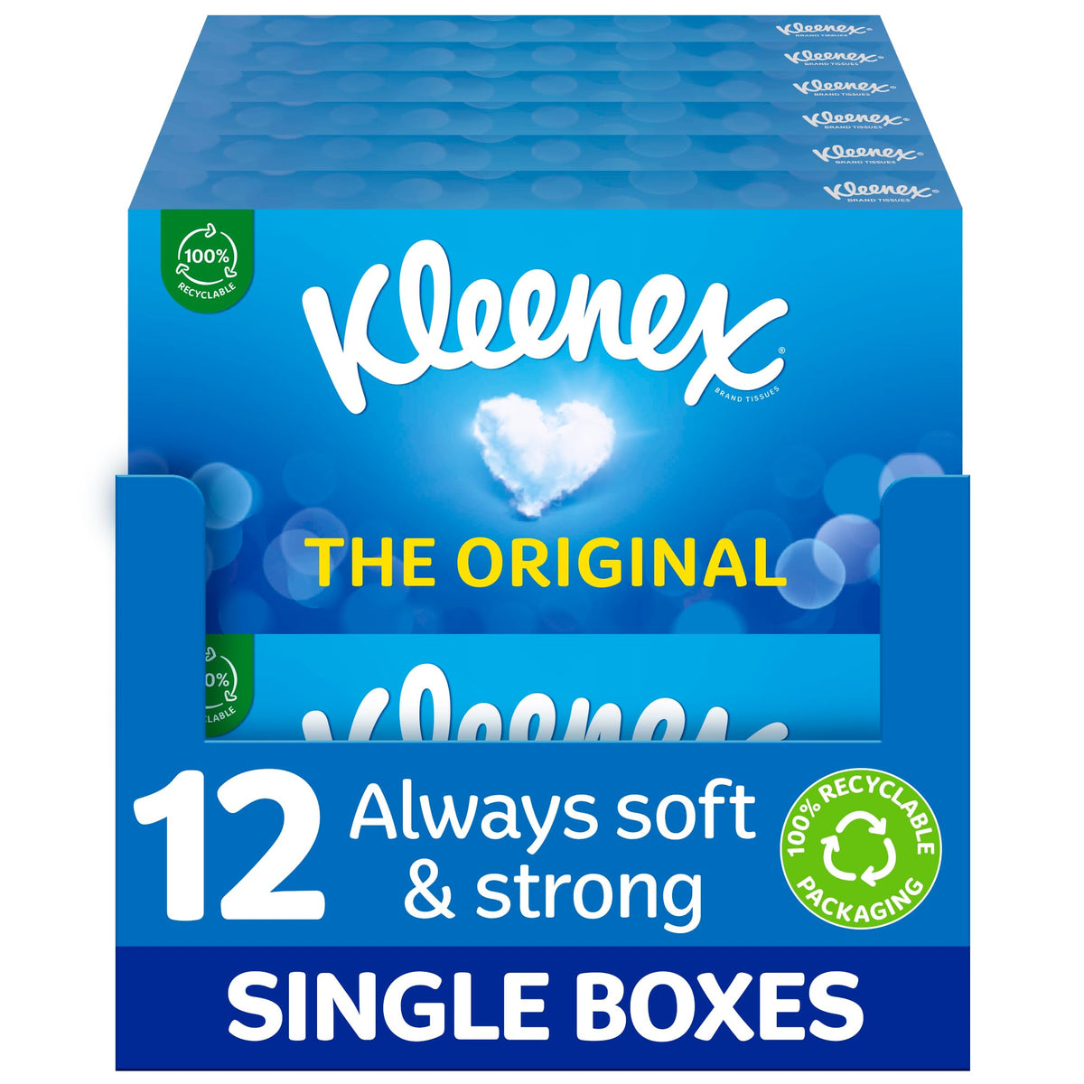 Kleenex Original Facial Tissues Multipack - 12 Tissue Boxes Everyday Paper Face Tissues - Damaged Box