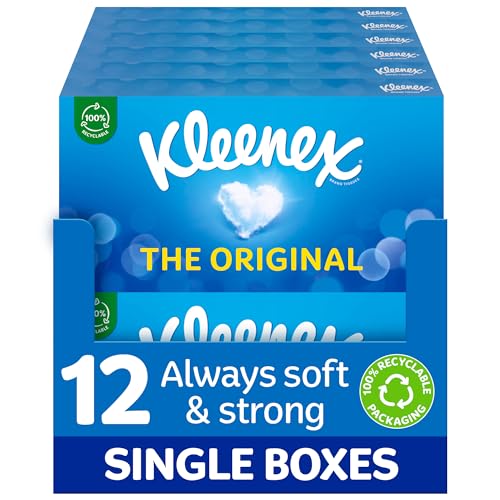 Kleenex Original Facial Tissues Multipack - 12 Tissue Boxes Everyday Paper Face Tissues - Damaged Box