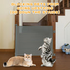Rainberg Retractable Baby Gate - 150cm x 80cm Child & Pet Safety Stair Gate with 2-Step Lock for Doorways & Stairs - Grey - Damaged Box