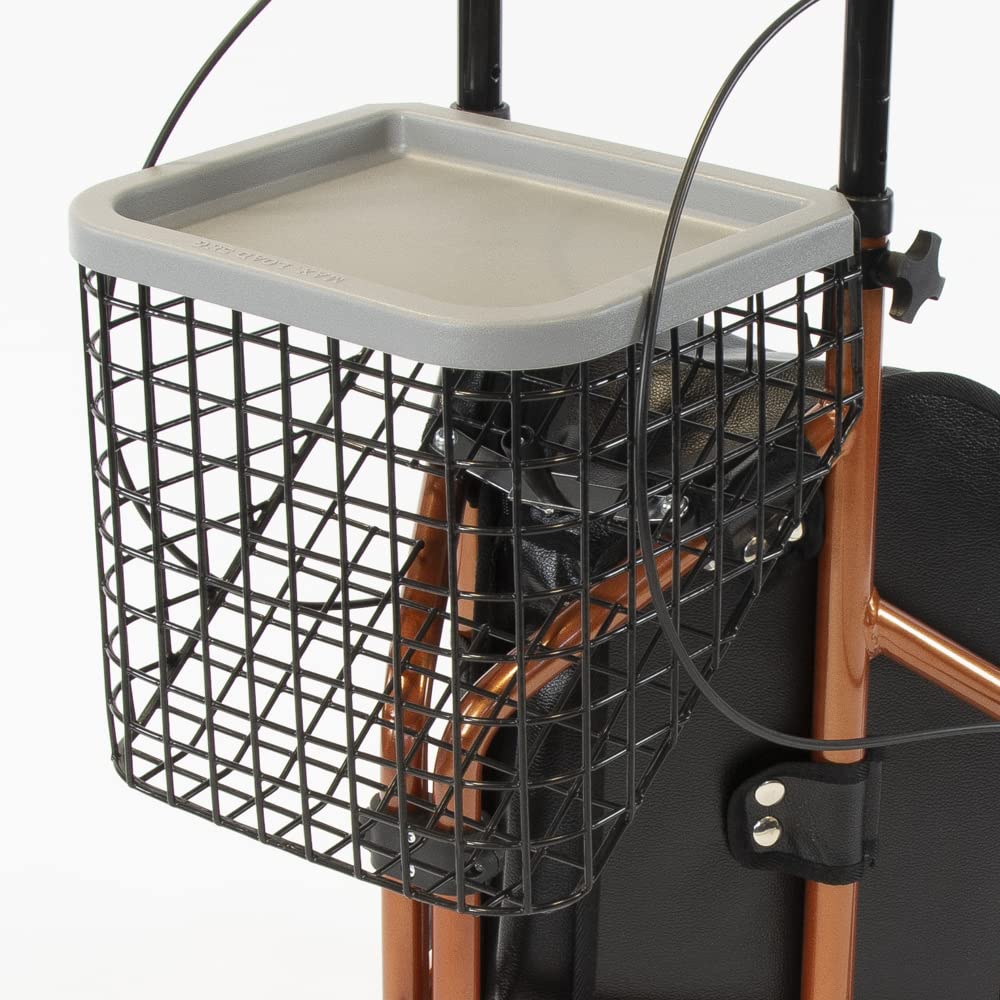 NRS Basket and Tray Set Add-On for 3 Wheel Rollator Mobility Walker Accessory - Damaged Box
