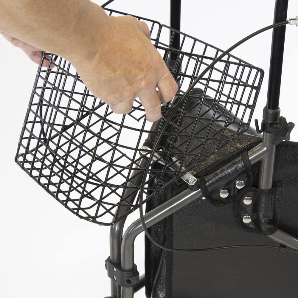 NRS Basket and Tray Set Add-On for 3 Wheel Rollator Mobility Walker Accessory - Damaged Box