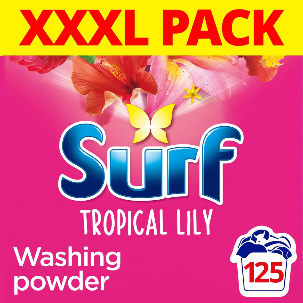 Surf Tropical Lily Laundry Detergent Washing Powder - 125 Washes 6.25kg - Damaged Box