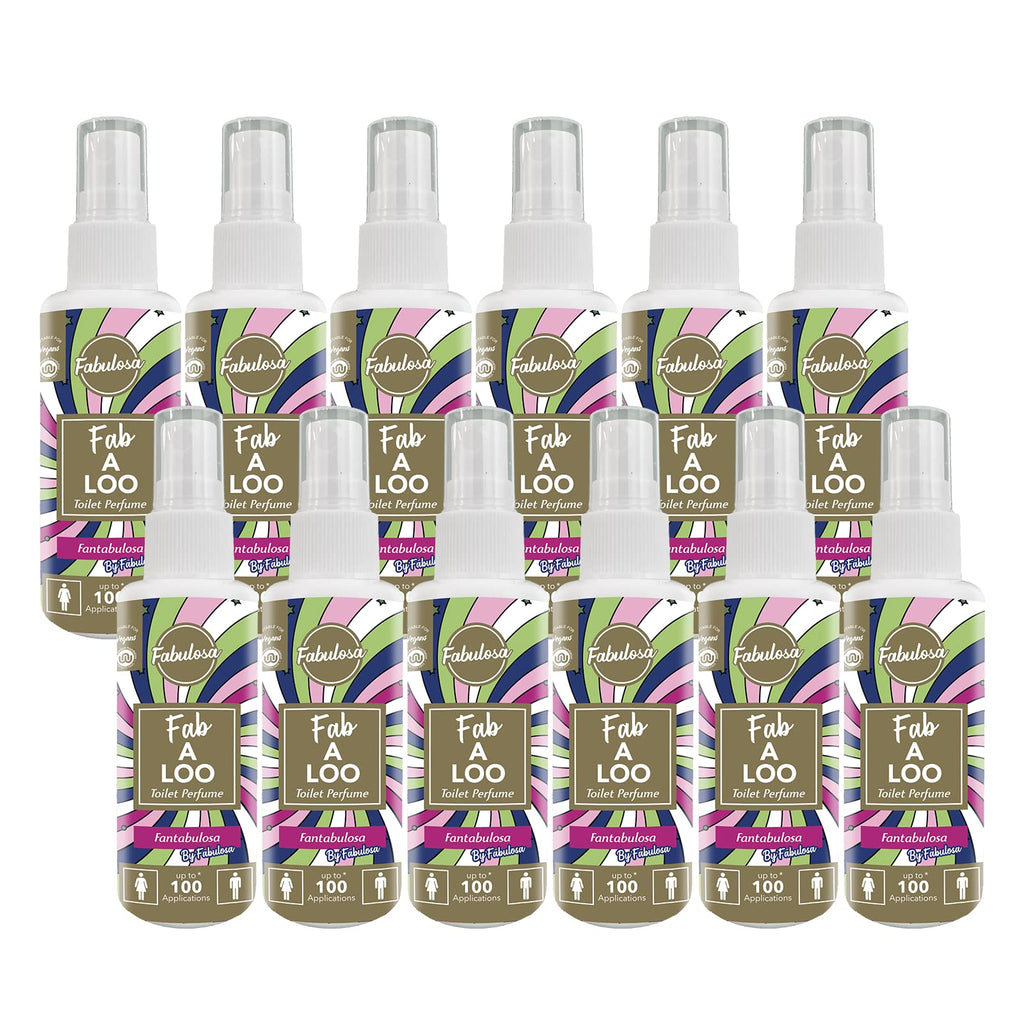 Fabulosa Fab-A-Loo Toilet Air Freshener Perfume Spray Odour Remover - Fantabulosa 60ml - Pack of 12 - New