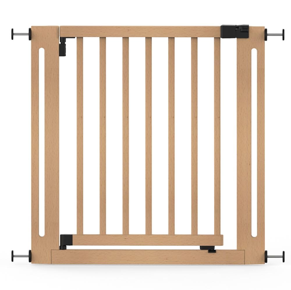 Safetots Wooden Elegance Baby Gate - Pressure Fit Child Safety Stair Gate - Natural, 79cm - 87cm - Very Good