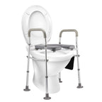 Raised Toilet Seat with Handles - Adjustable 4 or 6 Inch Toilet Riser - Non-Slip Padded Seat 200kg Capacity for Elderly - Damaged Box