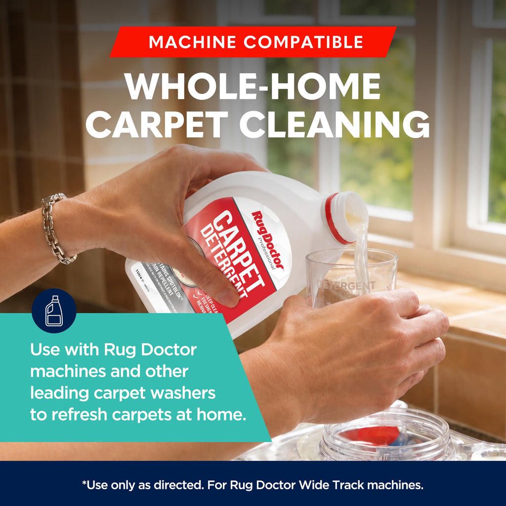 Rug Doctor Carpet Detergent with SpotBlok 1 Litre - 4-in-1 Carpet Cleaner Solution for Carpet Cleaning Machines - New - BBE 04/2031