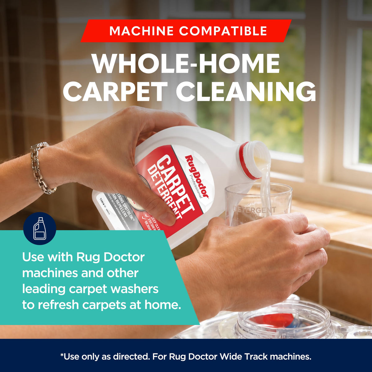 Rug Doctor Carpet Detergent with SpotBlok 1 Litre - 4-in-1 Carpet Cleaner Solution for Carpet Cleaning Machines - New - BBE 04/2031