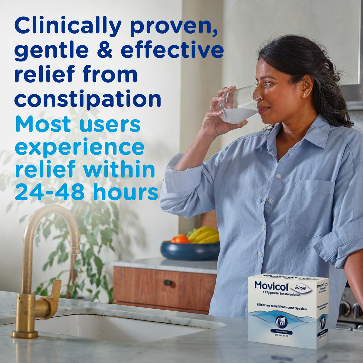 Movicol Ease Stick Sachets Flavour Free - 20 Sachets - Adult Laxative for Constipation Relief - Very Good - BBE 02/2029