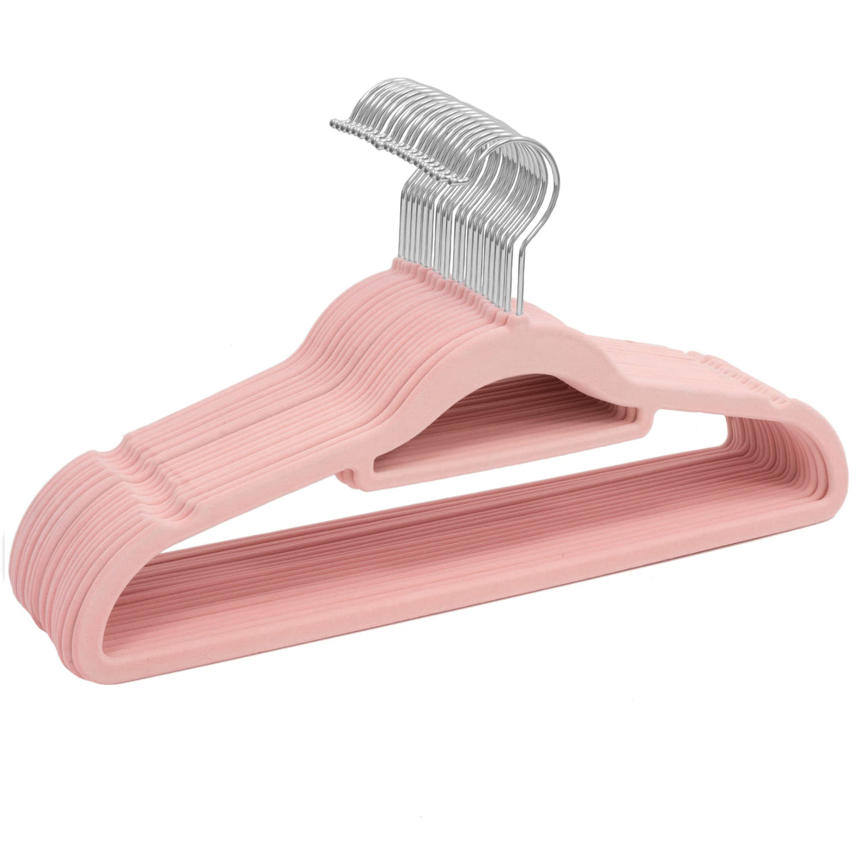Sasha Morel Velvet Coat Hangers 20 Pack - Non Slip Space Saving Adult Clothes Hangers with Swivel Hooks - Wardrobe Storage - Pink - Very Good