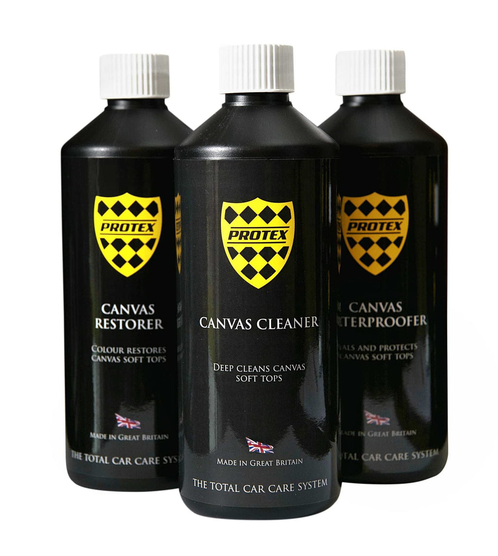 Protex Convertible Soft Top Care Kit - Canvas Cleaner, Black Restorer and Waterproofer - 500ml - Damaged Box
