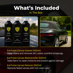 Protex Convertible Soft Top Care Kit - Canvas Cleaner, Black Restorer and Waterproofer - 500ml - Damaged Box