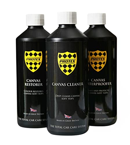 Protex Convertible Soft Top Care Kit - Canvas Cleaner, Black Restorer and Waterproofer - 500ml - Damaged Box