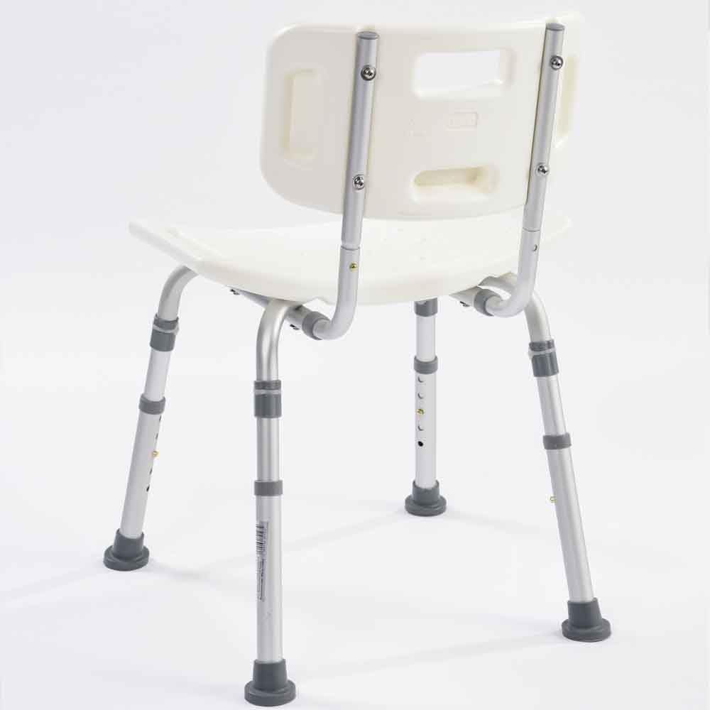 Shower Chair Stool with Backrest - Height Adjustable Bathroom Bath Seat Mobility Aid - Very Good
