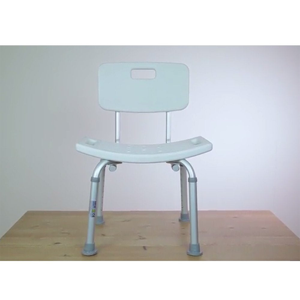 Shower Chair Stool with Backrest - Height Adjustable Bathroom Bath Seat Mobility Aid - Very Good