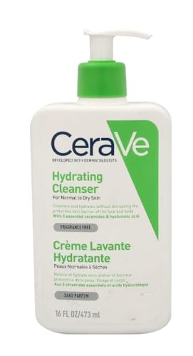 CeraVe Hydrating Cleanser 473ml - Daily Face Wash with Hyaluronic Acid for Normal to Dry Skin - New