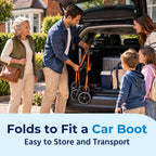 Days Lightweight Folding Rollator Walker with Seat - Mobility Walking Aid - Large, Orange - Very Good